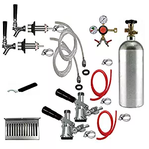 Bev Rite CRCK102C Premium Refrigerator Conversion Kit Door Mount Keg Tap Beer Double Line, with CO2 Tank, Clear