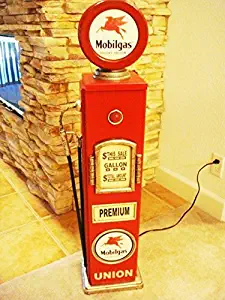 SunRise 42" Mobil Pegasus Gas Pump Cabinet with Light.Mancave/Gameroom