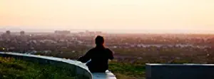 Posterazzi Man sting on the ledge in Baldwin Hills Scenic Overlook Park Culver City Los Angeles County California USA Poster Print (30 x 12)