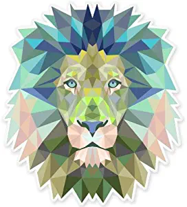 Lion Modern Art Design Vinyl Sticker - Car Phone Helmet - Select Size