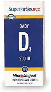 Superior Source Baby D Infant Formula Nutritional Supplements, 200 IU,100 Count