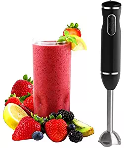 Immersion Hand Blender - with Whisk Powerful 300- Watt - Stick Blender Hand Mixer Set Stainless Steel Shaft & Blades - by Moss And Stone (2 Speed)
