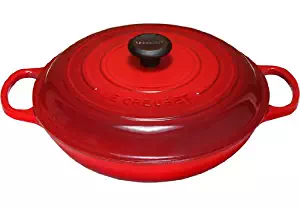 Le Creuset Signature Enameled Cast-Iron 1-1/2-Quart Round Braiser, Cerise (Cherry Red)