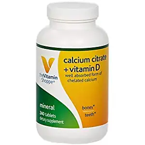 Calcium Citrate with 400IU Vitamin D – Mineral Essential for Healthy Bones Teeth – 100 Daily Value of Well Absorbed Form of Chelated Calcium, Vitamin D (as Ergocalciferol) (240 Tablets)