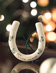 Belleek Good Luck Horseshoe Ornament, 2.75