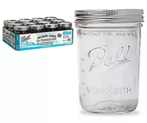 Ball 66000 1 Pint Wide Mouth Can Or Freeze Canning Jars 12 Count Case