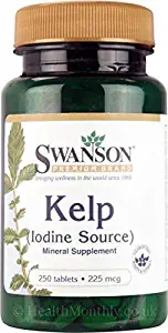 Swanson Kelp Iodine Source 225 mcg 250 Tabs