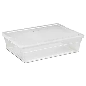 Sterilite 28 Quart Clear Plastic Bin Storage Box Tote Container w/Lid (30 Pack)