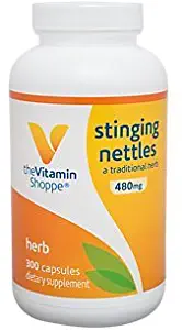 The Vitamin Shoppe Stinging Nettles 480MG (Urtica Dioica Leaf), A Traditional Herb, Seasonal Support (300 Capsules)