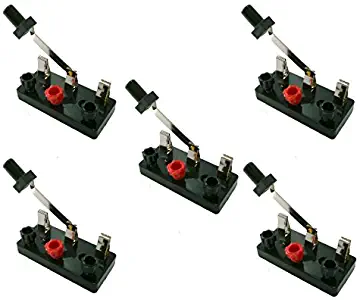 Pack of 5 SPDT Knife Switches - (Single Pole Double Throw) by Electronix Express