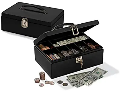 Office Depot Brand Cash Box with Locking Hatch, 3 7/8"H x 11"W x 7 5/8"D