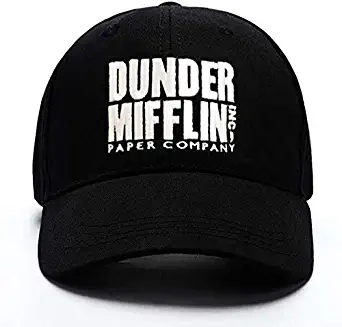 J.Ehonace Dunder Mifflin Embroidered Baseball Cap - Awesome Gift for Office TV Show Fans, Adjustable Back, Baseball Cap