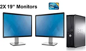 Dell Optiplex, Core 2 Duo 3.0Ghz, 1TB Hard Drive, New 8GB of Memory, Windows 10 x64, Dual 19in Monitors (Renewed)