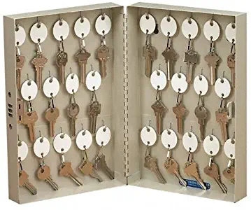 Combination Lock Key Cabinet with 28 Hooks, Wall Mount, 11 3/8" x 7 5/8" x 3 1/8"