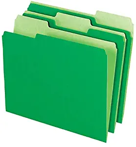 Office Depot File Folders, Letter, 1/3 Cut, Bright Green, Box of 100, 97664