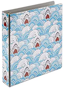 Office Depot Brand Fashion Binder, 1" Rings, 100% Recycled, Shark
