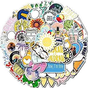 Decal Waterproof Stickers for Water Bottle 50 Pcs, Laptop Stickers Vinyl Stickers,Cute Teen Girl Decal Stickers for Teens, Water Bottles,Computer, Travel Case. no residues (Animal)