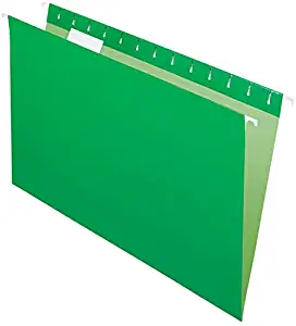 Office Depot 2-Tone Hanging File Folders, 1/5 Cut, 8 1/2in. x 14in, Legal Size, Green, Box of 25, OD81630