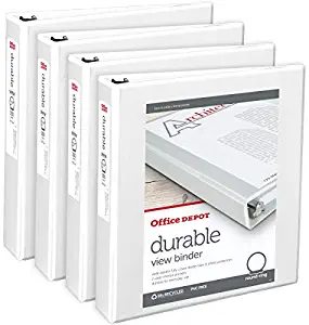 Office Depot Brand Durable View 3-Ring Binder, 1 1/2
