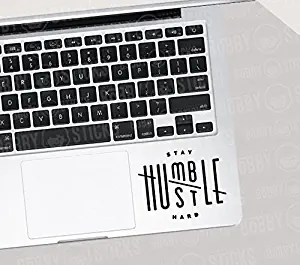 Stay Humble Hustle Hard Decal Sticker MacBook Ipad Laptop iPhone Car Window (5.5" inches, Black)