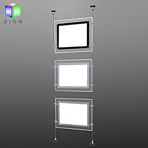 Real Estate Office Window Hanging Acrylic Poster Frame Crystal Led Light Box Sign Display Holder